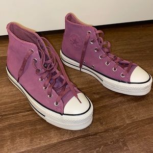 Maroon Suede Platform Hightop Converse